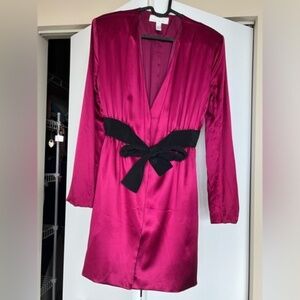 Burgundy Fleur Du Mal silk mini dress